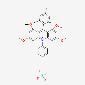 molecular formula C32H32BF4NO4 B12291437 9-Mesityl-1,3,6,8-tetramethoxy-10-phenylacridin-10-ium tetrafluoroborate 