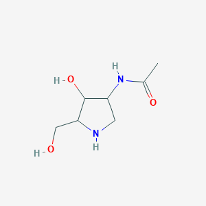 molecular formula C7H14N2O3 B12291448 N-[(3R,4R,5R)-4-Hydroxy-5-(hydroxymethyl)-3-pyrrolidinyl]-acetamide 