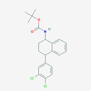 molecular formula C21H23Cl2NO2 B12291482 cis-4-(3,4-Dichlorophenyl)-1,2,3,4-tetrahydro-N-boc-1-naphthalenamine CAS No. 296778-54-6