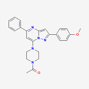 molecular formula C25H25N5O2 B1229158 1-[4-[2-(4-Methoxyphenyl)-5-phenyl-7-pyrazolo[1,5-a]pyrimidinyl]-1-piperazinyl]ethanone 