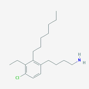 molecular formula C19H32ClN B12291610 4-(4-Chloro-3-ethyl-2-heptylphenyl)butan-1-amine 