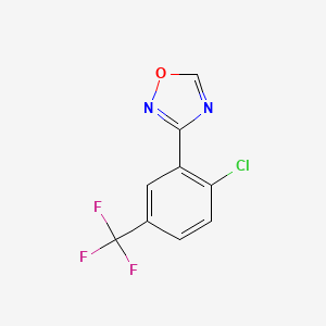 molecular formula C9H4ClF3N2O B12291670 3-(2-Chloro-5-(trifluoromethyl)phenyl)-1,2,4-oxadiazole 