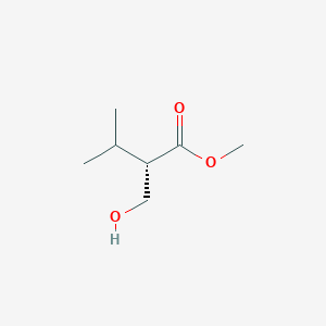 molecular formula C7H14O3 B12291688 Butanoic acid, 2-(hydroxymethyl)-3-methyl-, methyl ester, (S)- CAS No. 189938-05-4
