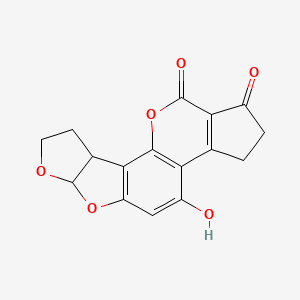 molecular formula C16H12O6 B12291751 11-Hydroxy-6,8,19-trioxapentacyclo[10.7.0.02,9.03,7.013,17]nonadeca-1(12),2(9),10,13(17)-tetraene-16,18-dione 