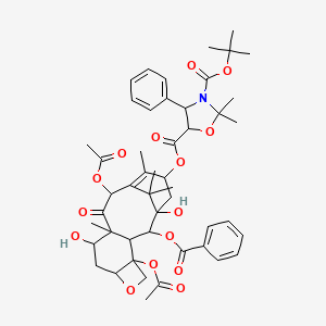 molecular formula C48H59NO15 B12291798 3-O-tert-butyl 5-O-(4,12-diacetyloxy-2-benzoyloxy-1,9-dihydroxy-10,14,17,17-tetramethyl-11-oxo-6-oxatetracyclo[11.3.1.03,10.04,7]heptadec-13-en-15-yl) 2,2-dimethyl-4-phenyl-1,3-oxazolidine-3,5-dicarboxylate 