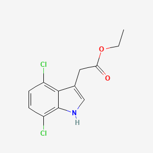 molecular formula C12H11Cl2NO2 B12291867 Ethyl 4,7-Dichloroindole-3-acetate 