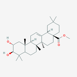 molecular formula C31H50O4 B1229189 methyl (4aS,6aR,6aS,6bR,10R,11R,12aR,14bR)-10,11-dihydroxy-2,2,6a,6b,9,9,12a-heptamethyl-1,3,4,5,6,6a,7,8,8a,10,11,12,13,14b-tetradecahydropicene-4a-carboxylate CAS No. 22425-82-7