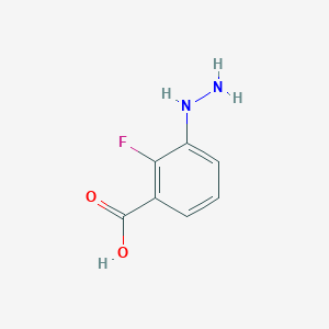 molecular formula C7H7FN2O2 B12291930 2-Fluoro-3-hydrazinylbenzoic acid 
