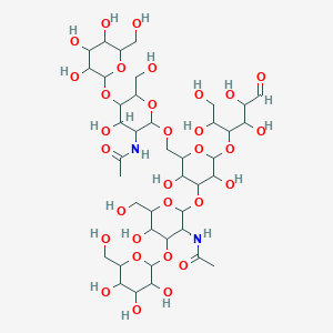 N-[2-[[4-[3-acetamido-5-hydroxy-6-(hydroxymethyl)-4-[3,4,5-trihydroxy-6-(hydroxymethyl)oxan-2-yl]oxyoxan-2-yl]oxy-3,5-dihydroxy-6-(1,2,4,5-tetrahydroxy-6-oxohexan-3-yl)oxyoxan-2-yl]methoxy]-4-hydroxy-6-(hydroxymethyl)-5-[3,4,5-trihydroxy-6-(hydroxymethyl)oxan-2-yl]oxyoxan-3-yl]acetamide