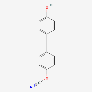 molecular formula C16H15NO2 B12291992 4-[2-(4-Hydroxyphenyl)propan-2-yl]phenyl cyanate CAS No. 61053-86-9