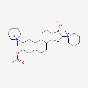 molecular formula C33H58N2O3+2 B12292055 3-(Acetyloxy)-17-hydroxy-2,16-bis(1-methylpiperidin-1-ium-1-yl)androstane 