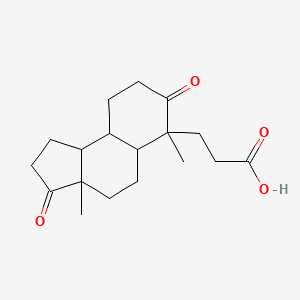 molecular formula C18H26O4 B12292061 [3aS-(3aalpha,5abeta,6beta,9aalpha,9bbeta)]-Dodecahydro-3a,6-diMethyl-3,7-dioxo-1H-benz[e]indene-6-propanoic Acid 