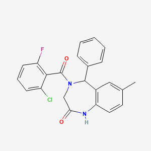 4-[(2-chloro-6-fluorophenyl)-oxomethyl]-7-methyl-5-phenyl-3,5-dihydro-1H-1,4-benzodiazepin-2-one