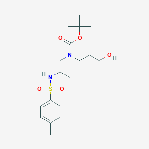 molecular formula C18H30N2O5S B12292105 tert-butyl N-(3-hydroxypropyl)-N-[2-[(4-methylphenyl)sulfonylamino]propyl]carbamate 