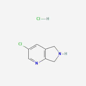 molecular formula C7H8Cl2N2 B12292111 3-chloro-6,7-dihydro-5H-pyrrolo[3,4-b]pyridine hydrochloride 