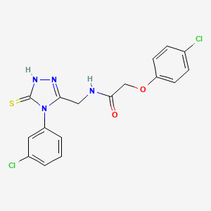 2-(4-chlorophenoxy)-N-[[4-(3-chlorophenyl)-5-sulfanylidene-1H-1,2,4-triazol-3-yl]methyl]acetamide