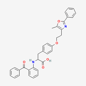molecular formula C34H30N2O5 B12292133 2-(2-benzoylanilino)-3-[4-[2-(5-methyl-2-phenyl-1,3-oxazol-4-yl)ethoxy]phenyl]propanoic acid 