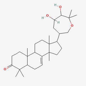 molecular formula C30H48O4 B12292162 17-(5,6-Dihydroxy-7,7-dimethyloxepan-3-yl)-4,4,10,13,14-pentamethyl-1,2,5,6,9,11,12,15,16,17-decahydrocyclopenta[a]phenanthren-3-one 