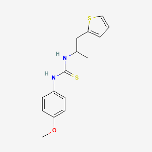 molecular formula C15H18N2OS2 B1229218 1-(4-Methoxyphenyl)-3-(1-thiophen-2-ylpropan-2-yl)thiourea 