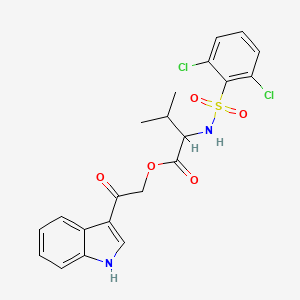 molecular formula C21H20Cl2N2O5S B1229221 2-[(2,6-dichlorophenyl)sulfonylamino]-3-methylbutanoic acid [2-(1H-indol-3-yl)-2-oxoethyl] ester 