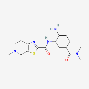 molecular formula C17H27N5O2S B12292231 N-((1R,2S,5S)-2-Amino-5-(dimethylcarbamoyl)cyclohexyl)-5-methyl-4,5,6,7-tetrahydrothiazolo[5,4-c]pyridine-2-carboxamide (Edoxaban Impurity) 