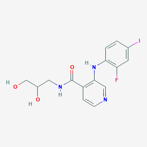 molecular formula C15H15FIN3O3 B12292306 N-[(2S)-2,3-dihydroxypropyl]-3-(2-fluoro-4-iodoanilino)pyridine-4-carboxamide 