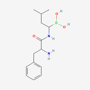molecular formula C14H23BN2O3 B12292412 [(1R)-1-[(2S)-2-amino-3-phenylpropanamido]-3-methylbutyl]boronic acid 