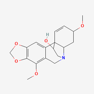 molecular formula C18H21NO5 B12292431 Crinan-12-ol, 1,2-didehydro-3alpha,7-dimethoxy- 