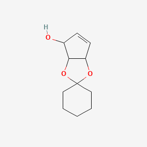 molecular formula C11H16O3 B12292483 spiro[4,6a-dihydro-3aH-cyclopenta[d][1,3]dioxole-2,1'-cyclohexane]-4-ol 