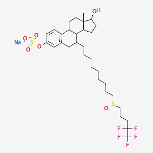 molecular formula C32H46F5NaO6S2 B12292500 Sodium;[17-hydroxy-13-methyl-7-[9-(4,4,5,5,5-pentafluoropentylsulfinyl)nonyl]-6,7,8,9,11,12,14,15,16,17-decahydrocyclopenta[a]phenanthren-3-yl] sulfate 