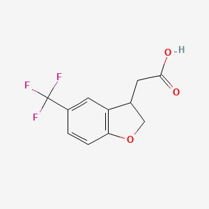 molecular formula C11H9F3O3 B12292504 5-(Trifluoromethyl)-2,3-dihydrobenzofuran-3-acetic Acid 