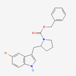 molecular formula C21H21BrN2O2 B12292515 benzyl 2-[(5-bromo-1H-indol-3-yl)methyl]pyrrolidine-1-carboxylate 