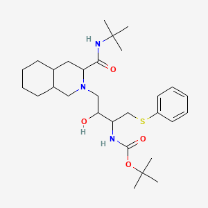 molecular formula C29H47N3O4S B12292569 tert-butyl N-[4-[3-(tert-butylcarbamoyl)-3,4,4a,5,6,7,8,8a-octahydro-1H-isoquinolin-2-yl]-3-hydroxy-1-phenylsulfanylbutan-2-yl]carbamate 