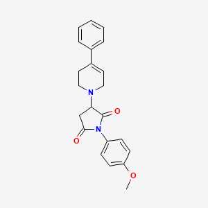 molecular formula C22H22N2O3 B1229264 1-(4-methoxyphenyl)-3-(4-phenyl-3,6-dihydro-2H-pyridin-1-yl)pyrrolidine-2,5-dione 