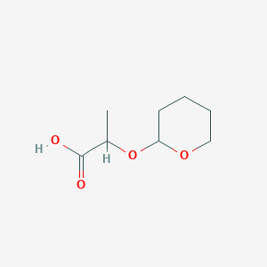 molecular formula C8H14O4 B12292652 Propanoic acid, 2-[(tetrahydro-2H-pyran-2-yl)oxy]- 