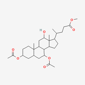 molecular formula C29H46O7 B12292656 Methyl 3,7-bis(acetyloxy)-12-hydroxycholan-24-oate 