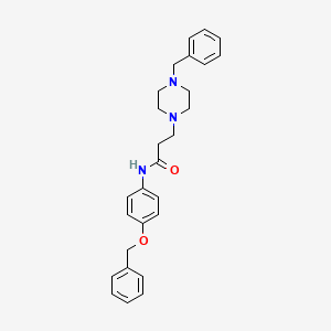 molecular formula C27H31N3O2 B1229271 N-(4-苯甲氧基苯基)-3-[4-(苯甲基)-1-哌嗪基]丙酰胺 