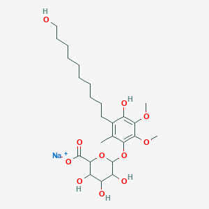 molecular formula C25H39NaO11 B12292717 Sodium;3,4,5-trihydroxy-6-[4-hydroxy-5-(10-hydroxydecyl)-2,3-dimethoxy-6-methylphenoxy]oxane-2-carboxylate 