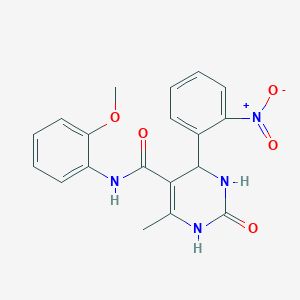 molecular formula C19H18N4O5 B1229273 N-(2-methoxyphenyl)-6-methyl-4-(2-nitrophenyl)-2-oxo-3,4-dihydro-1H-pyrimidine-5-carboxamide 