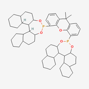 molecular formula C55H76O5P2 B12292784 13-[5-(12,14-Dioxa-13-phosphapentacyclo[13.8.0.02,11.03,8.018,23]tricosan-13-yl)-9,9-dimethylxanthen-4-yl]-12,14-dioxa-13-phosphapentacyclo[13.8.0.02,11.03,8.018,23]tricosane 