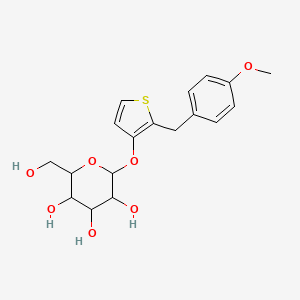 molecular formula C18H22O7S B12292803 beta-D-Glucopyranoside, 2-[(4-Methoxyphenyl)Methyl]-3-thienyl (9CI) 