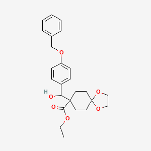 molecular formula C25H30O6 B12292818 8-[(S)-Hydroxy[4-(phenylmethoxy)phenyl]methyl]-1,4-dioxaspiro[4.5]decane-8-carboxylic Acid Ethyl Ester 