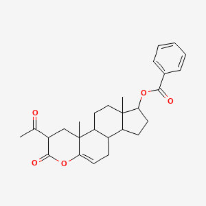 molecular formula C27H32O5 B12292871 (17beta)-2-(Acetyl-13C)-17-(benzoyloxy)-4-oxaandrost-5-en-3-one 