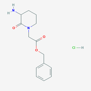 molecular formula C14H19ClN2O3 B12292899 (R)-Benzyl 2-(3-amino-2-oxopiperidin-1-yl)acetate hydrochloride 
