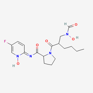 molecular formula C18H25FN4O5 B12292900 N-(5-fluoro-1-hydroxypyridin-2-ylidene)-1-[2-[[formyl(hydroxy)amino]methyl]hexanoyl]pyrrolidine-2-carboxamide 