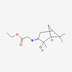 molecular formula C14H23NO3 B12292939 Ethyl 2-[(E)-[(1R,2R,5R)-2-Hydroxy-2,6,6-trimethylbicyclo[3.1.1]heptan-3-ylidene]amino]acetate 