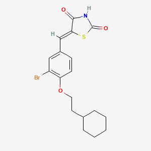 molecular formula C18H20BrNO3S B12292979 (Z)-5-(3-Bromo-4-(2-cyclohexylethoxy)benzylidene)thiazolidine-2,4-dione 