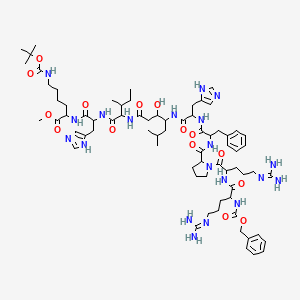 molecular formula C72H110N20O15 B12292995 N-alpha-CBZ-ARG-ARG-PRO-PHE-HIS-STA-ILE-HIS-N-EPSILON-BOC-LYS METHYL ESTER 