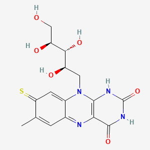 molecular formula C16H18N4O6S B1229304 7-methyl-8-sulfanylidene-10-[(2R,3R,4S)-2,3,4,5-tetrahydroxypentyl]-1H-benzo[g]pteridine-2,4-dione CAS No. 71800-64-1