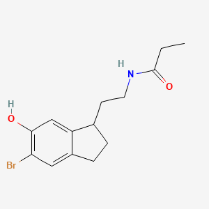 molecular formula C14H18BrNO2 B12293074 N-[2-(5-bromo-6-hydroxy-2,3-dihydro-1H-inden-1-yl)ethyl]propanamide 